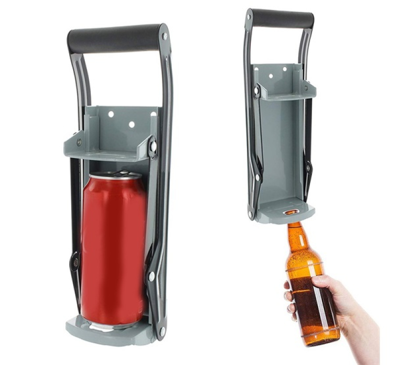 Palackprés (mechanikus működésű, sörnyitó funkció) FÉMPALACK tömörítő SZÜRKE