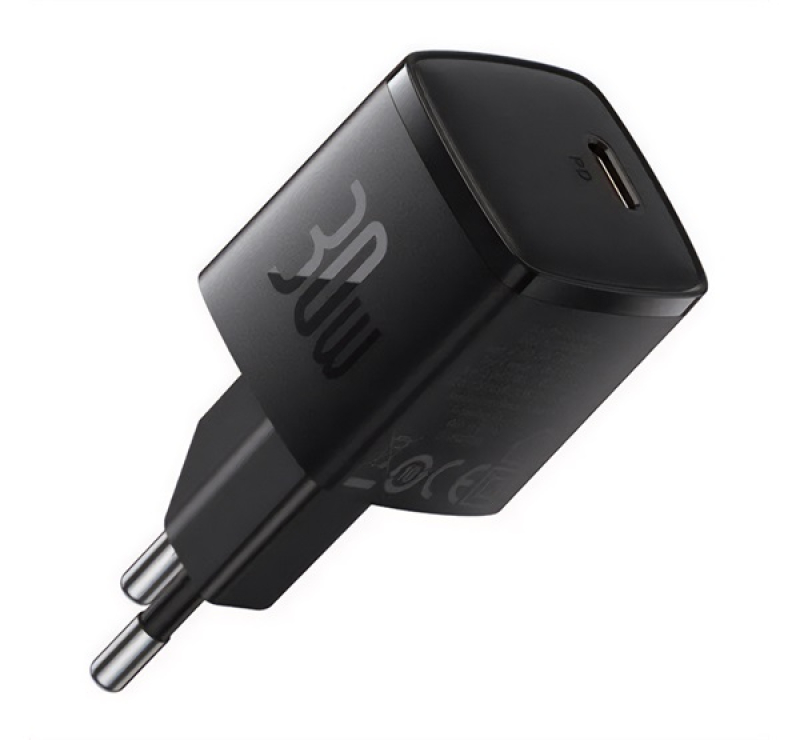 Baseus CUBE PRO hálózati töltő Type-C aljzat (30W, GaN5, PD gyorstöltő) FEKETE