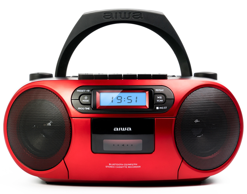 Aiwa RC-250RD hordozható retro boombox, piros (15564)