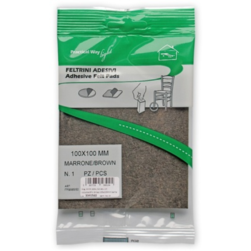 Csúsztatófilc öntapadó 100x100 mm barna (3341560)