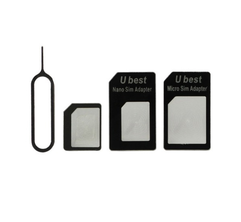 Noosy SIM adapter (Nano SIM kártyát Micro SIM és normál méretű kártyára alakítja át, kártya kiemelő)