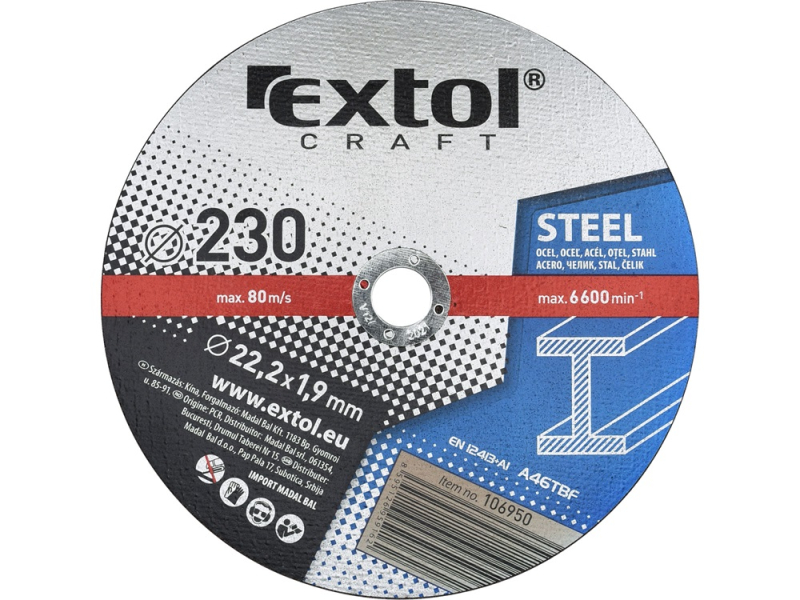 Extol Craft vágókorong fémhez 230×1,9×22,2 mm (106950)