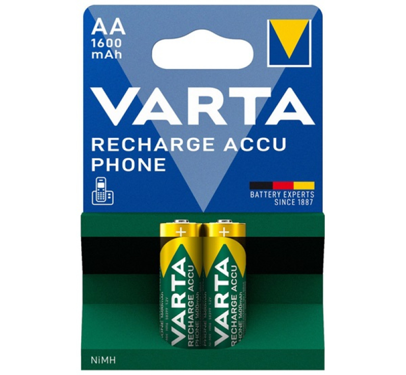 Varta RECHARGE ACCU elem (AA, 1.2V, 1600mAh Ni-MH, újratölthető) 2db/csomag