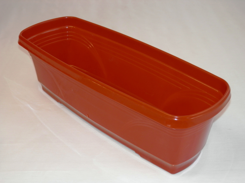 Virágláda tálcával, 50 cm, terrakotta műanyag (892)
