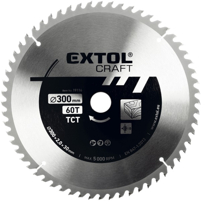 Extol Craft keményfémlapkás körfűrészlap 300x30 mm (19116)