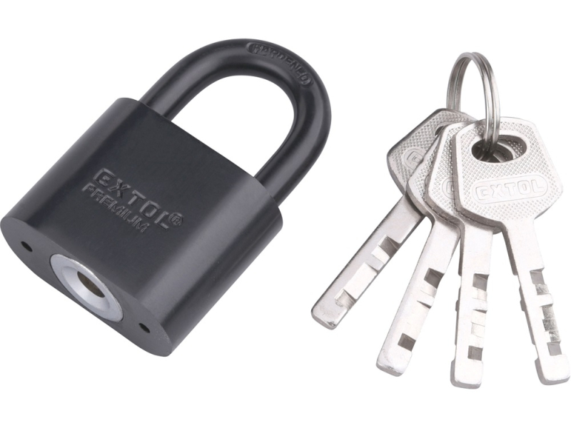 Extol Premium lakat, vas, 4db kulccsal, 40 mm (8857414)