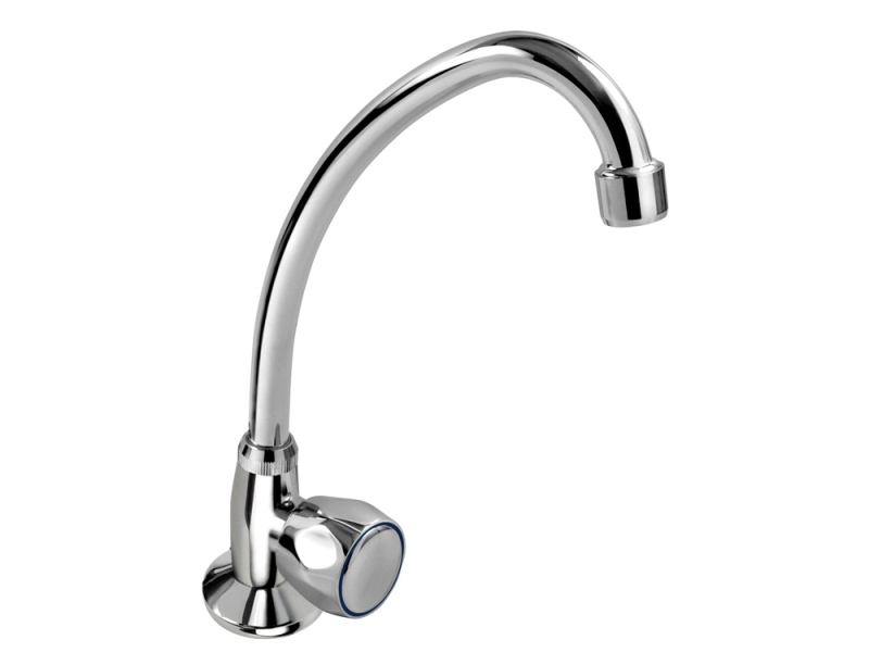 Balletto mosdó csaptelep hidegvízhez, kerámia szelep, króm, 22cm hosszú csőr (85040)