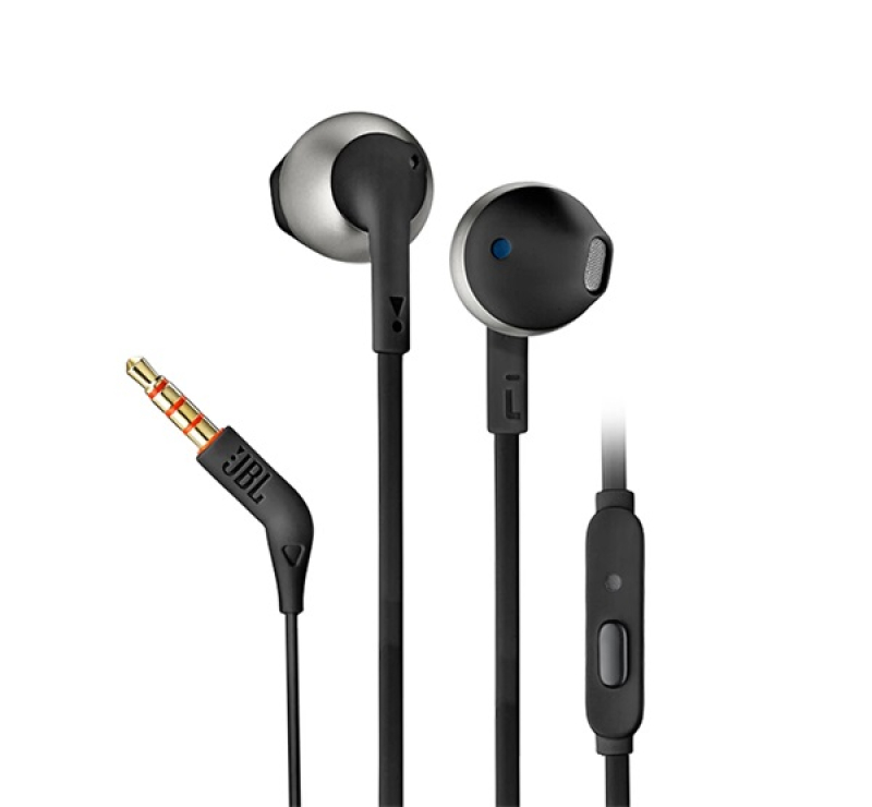 JBL T205 fülhallgató SZTEREO (3.5mm jack, felvevő gomb, lapos kábel) FEKETEJBLT205BLK