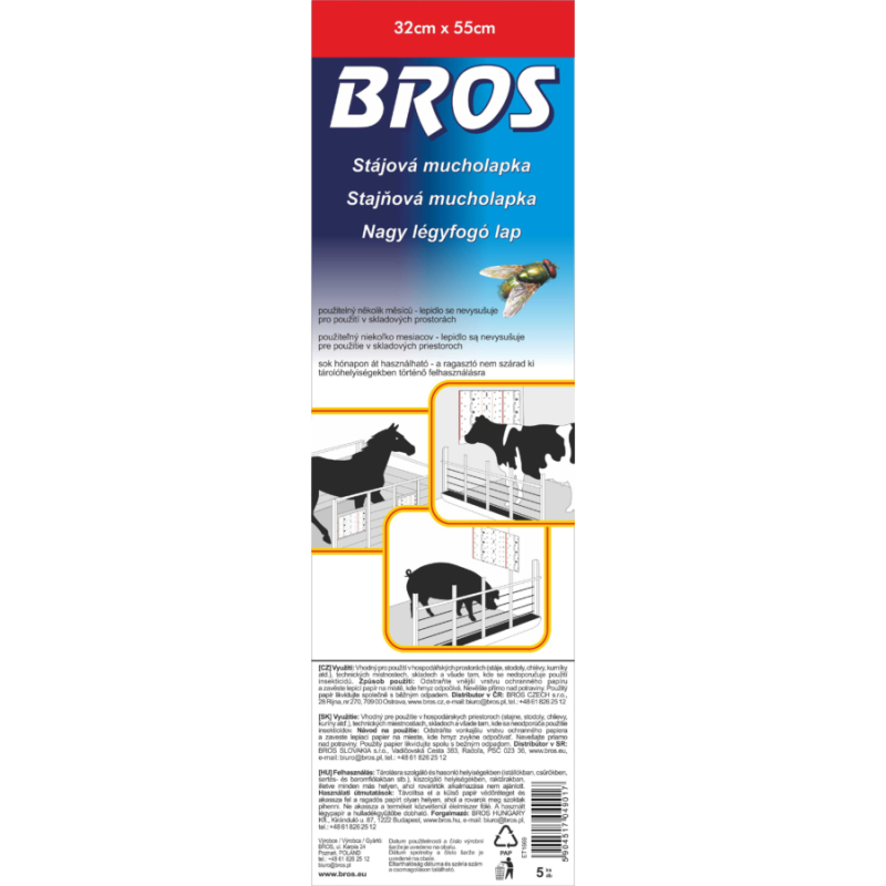 Bros nagy légyfogó lap 32x60cm (B017)