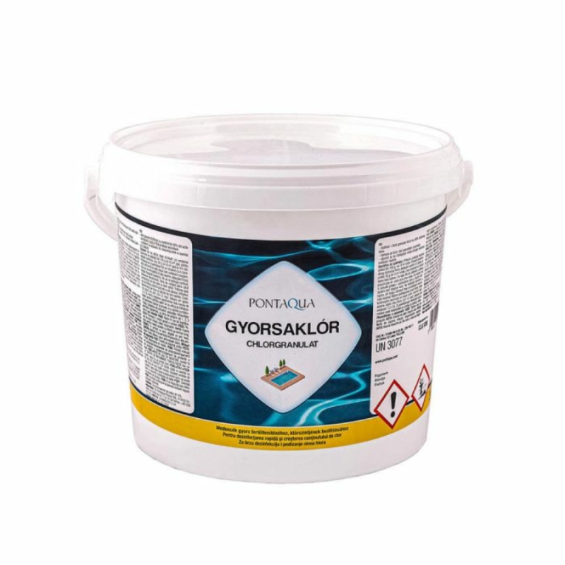 Pontaqua Gyorsaklór (granulátum) 3kg por alakban,gyors fertőtlenítéshez (CLG030)