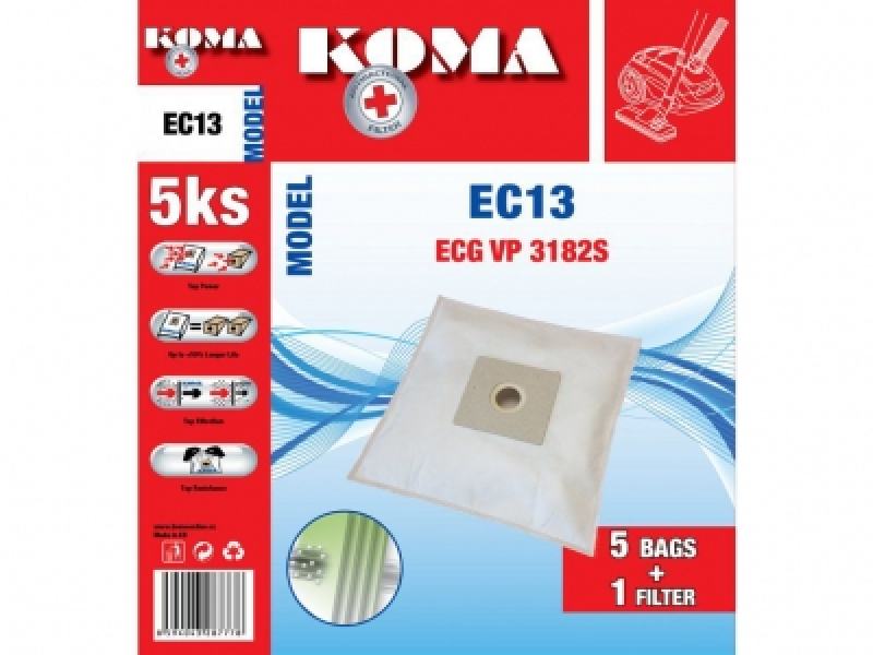 Mikrofilteres porszívó porzsák 5db/csomag + 1 db filter (EC-13)