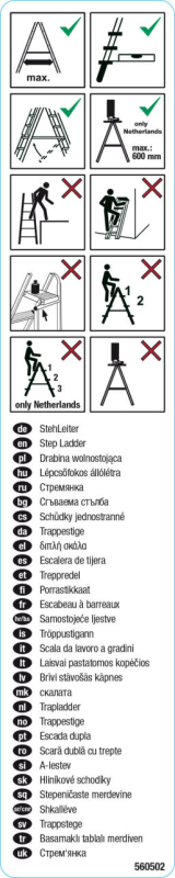 Krause Stabilo állólétrák címke, 5db (200198)