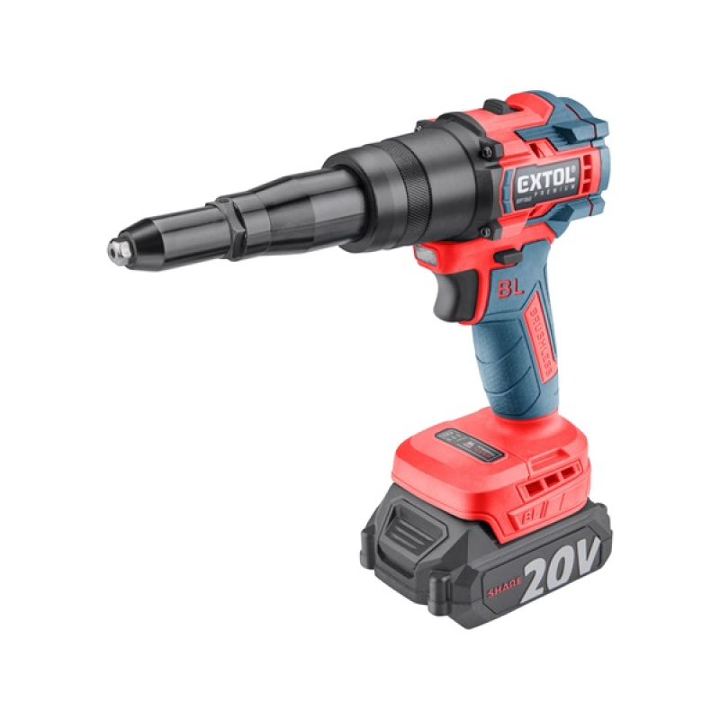 Extol Premium akkus popszegecshúzó gép akku és töltővel (8891868)