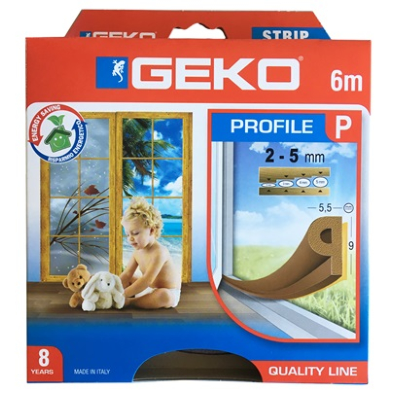 GEKO Tömítőprofil öntapadós gumi   6m 
