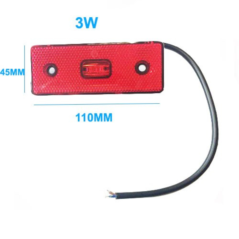 Szélességjelző/helyzetjelző, 12V-36V, piros LA-607R