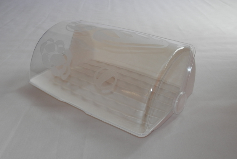 Kenyértartó mintás ajtóval fehér műanyag (554)