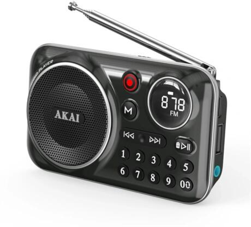 AKAI FM rádió audio lejátszó fekete (APR-500BK)