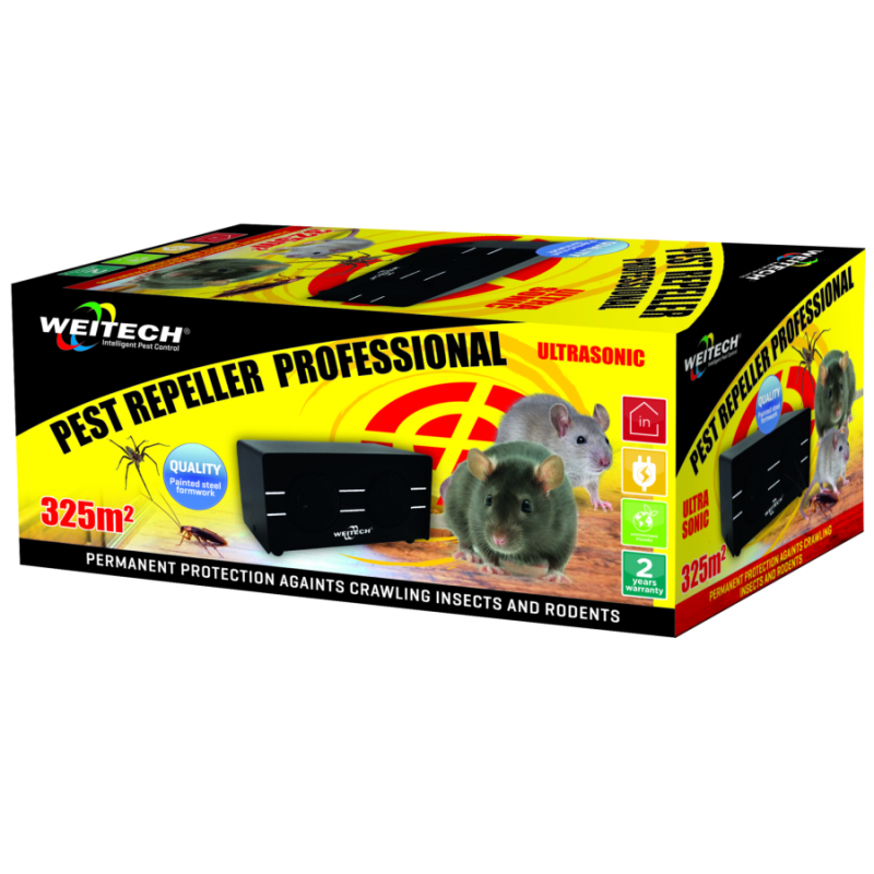 Weitech professzionális ultrahangos kártevő riasztó, 325m2 (WK0600)