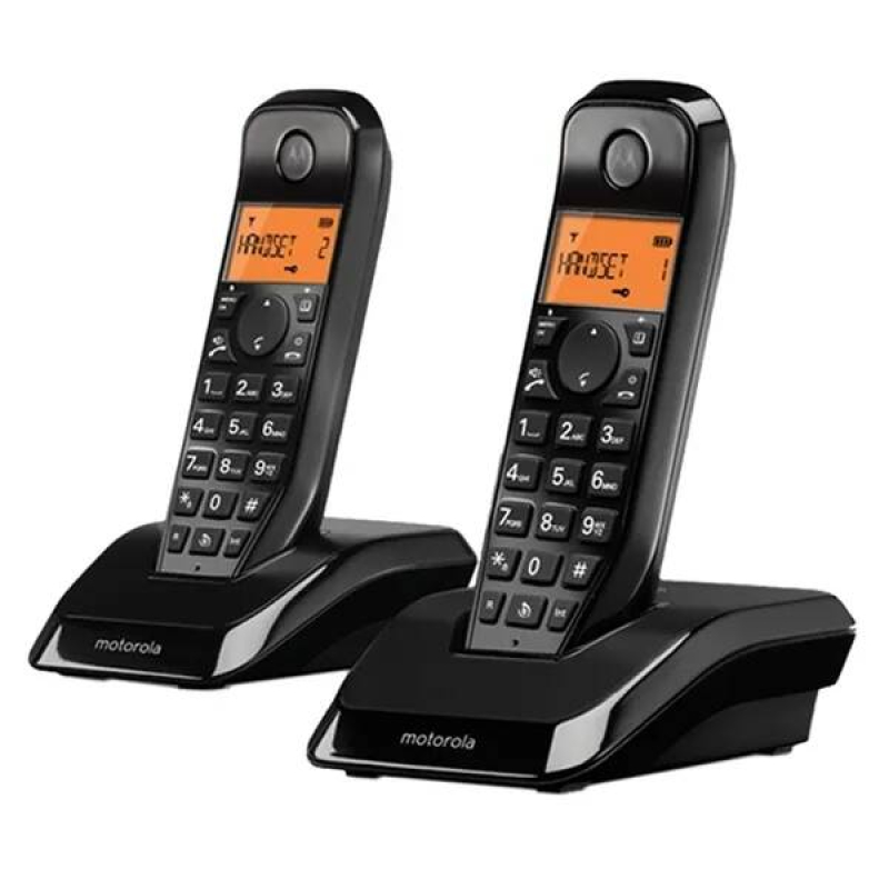 Motorola S1202 DECT telefon fekete, 2db/csomag (MOT-2014-999)