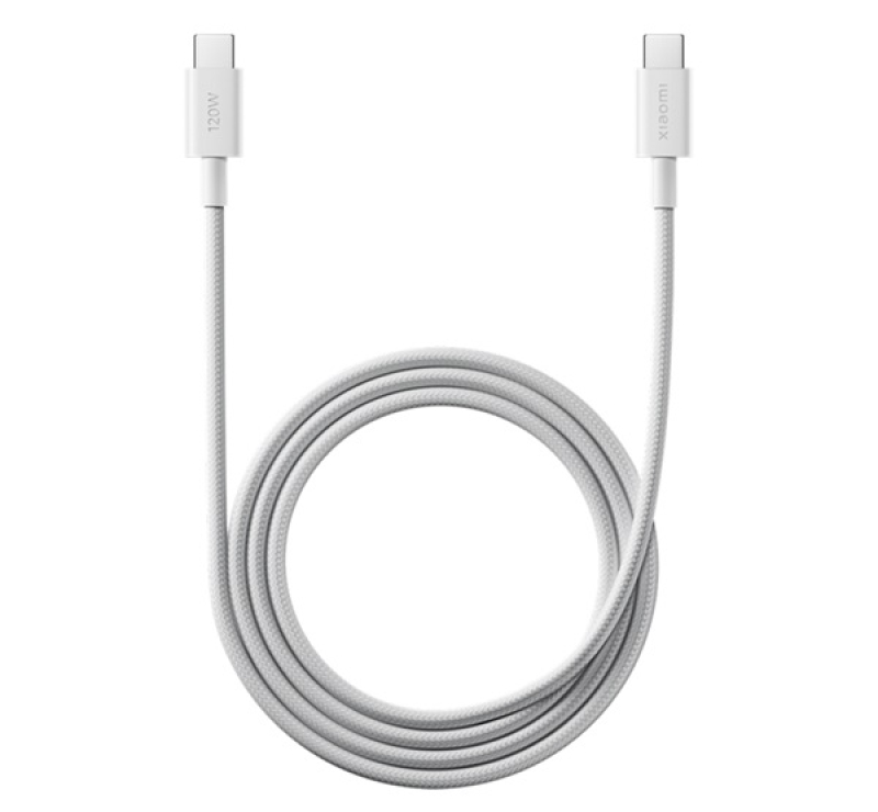 Xiaomi adatkábel (Type-C - Type-C, 6A, gyorstöltő, 100cm, cipőfűző) FEHÉR