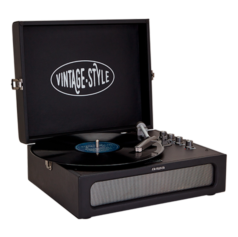 Aiwa VPX-1971BK vintage lemezjátszó, műbőr táskában (14366)