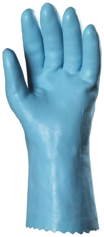 Mártott kék gumikesztyű, Saválló, pamut belső 9-es méretben (5209)