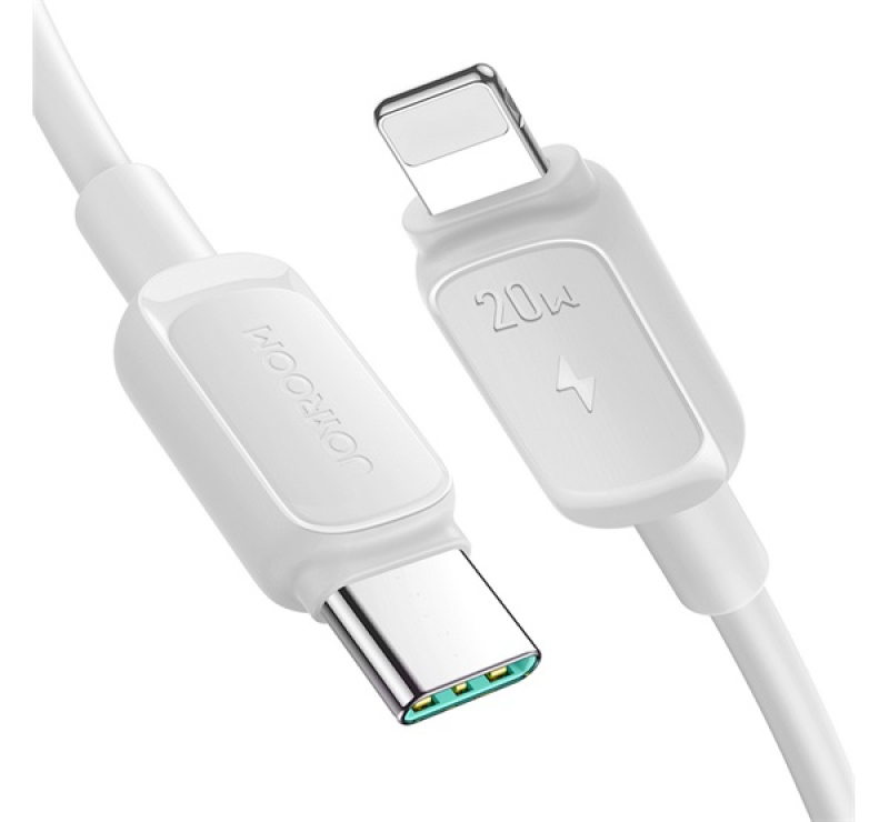 JOYROOM adatkábel (Type-C - lightning, 20W, gyorstöltő, törésgátló, 120cm) FEHÉR