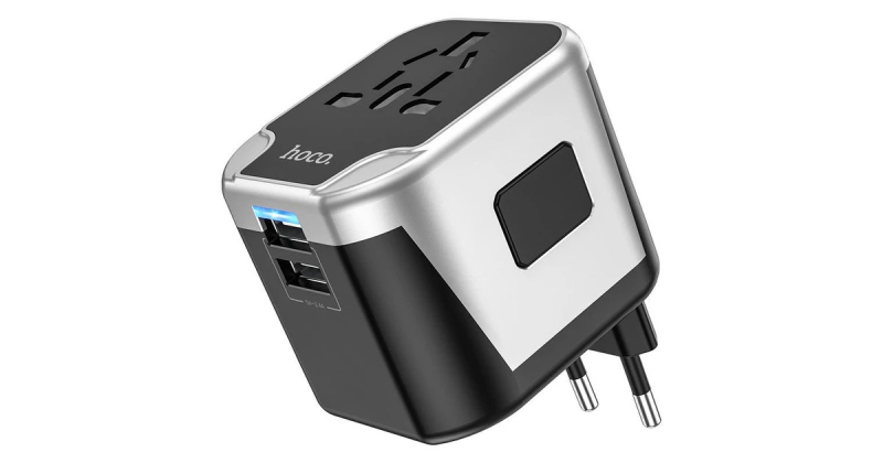 HOCO AC5 World utazó univerzális adapter töltő 2x USB-A (UK/EU/US/AUS) 12W