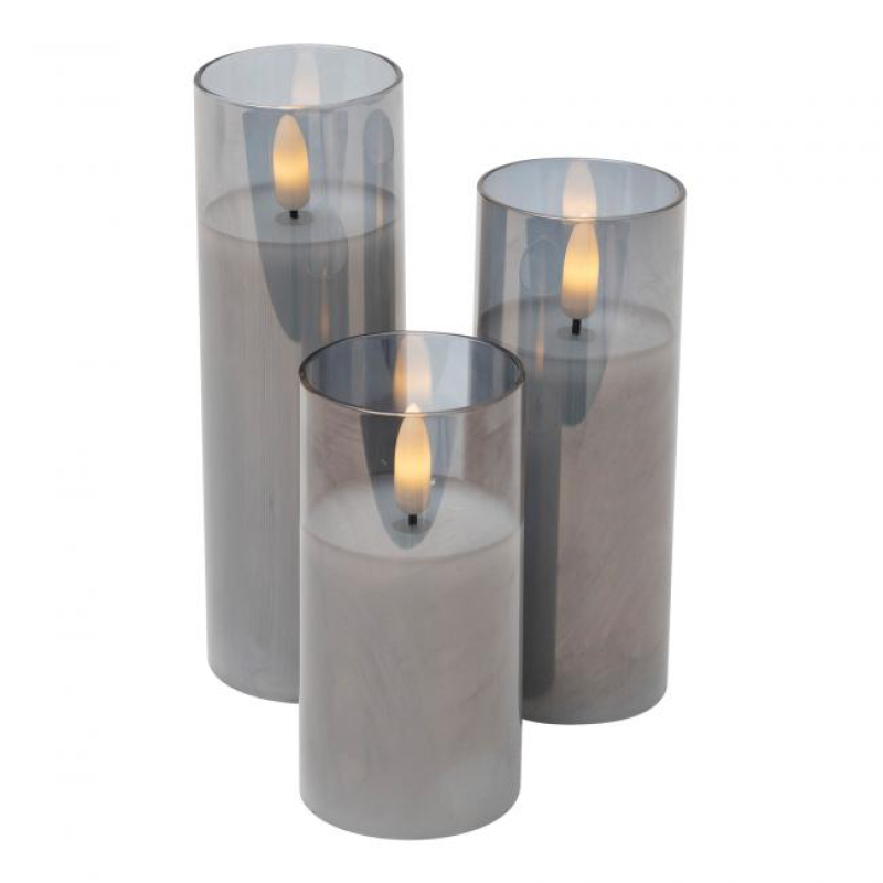 Home LED-es gyertyaszett üvegben 3 db-os (CDS 3)