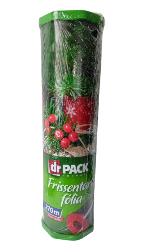 Frissentartó fólia vágókéssel vastag Rollbox 270 m karácsonyi teríték mintás