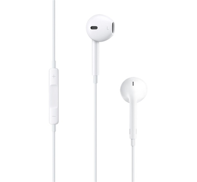 Apple fülhallgató SZTEREO (3.5mm jack, mikrofon, felvevő gomb, hangerőszabályzó, MNHF2ZM/A utód) FEH