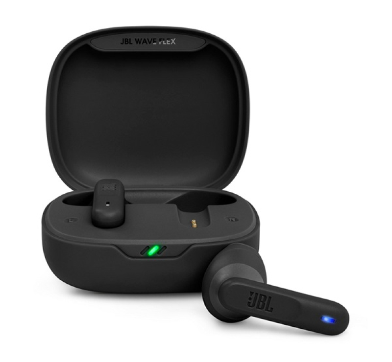 JBL WAVE FLEX 2 bluetooth fülhallgató SZTEREO (v5.3, TWS, mikrofon, zajszűrő, IP54 + töltőtok) FEKET