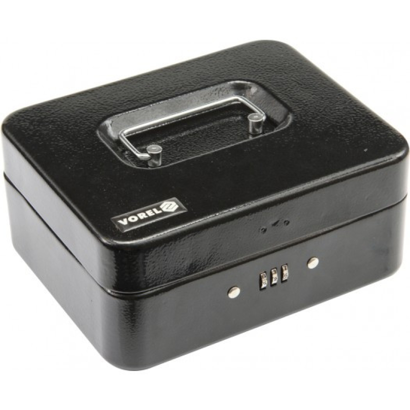 Vorel pénzkazetta 200x160x90mm fekete számzáras (TOY-78624)