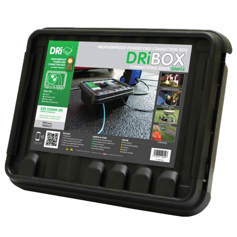 Dribox 330 nagy csatlakozó doboz, 40x33x15cm, fekete (FL1859330)