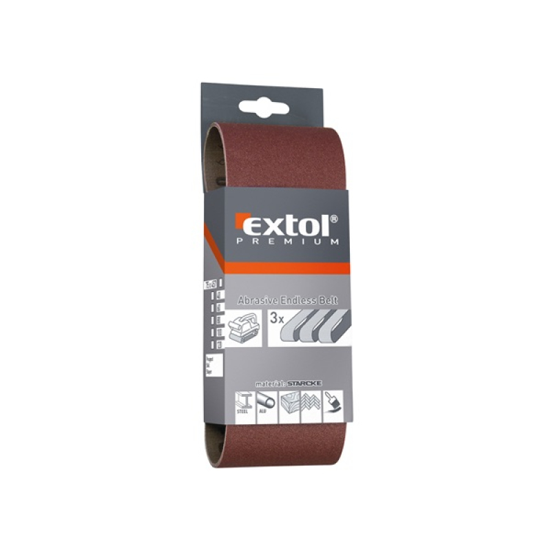 Extol Premium csiszolószalag 3 db, 75×53 mm, P80 (8803528)