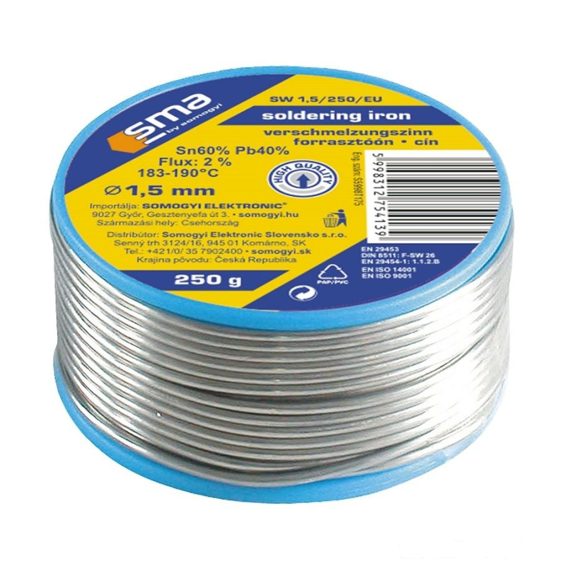 SMA forrasztóón 250 g, 1,5 mm (SW 1,5/250)