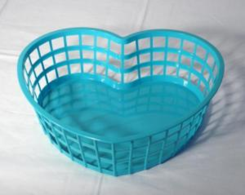 Szív alakú műanyagkosár nagy, zöld (222)