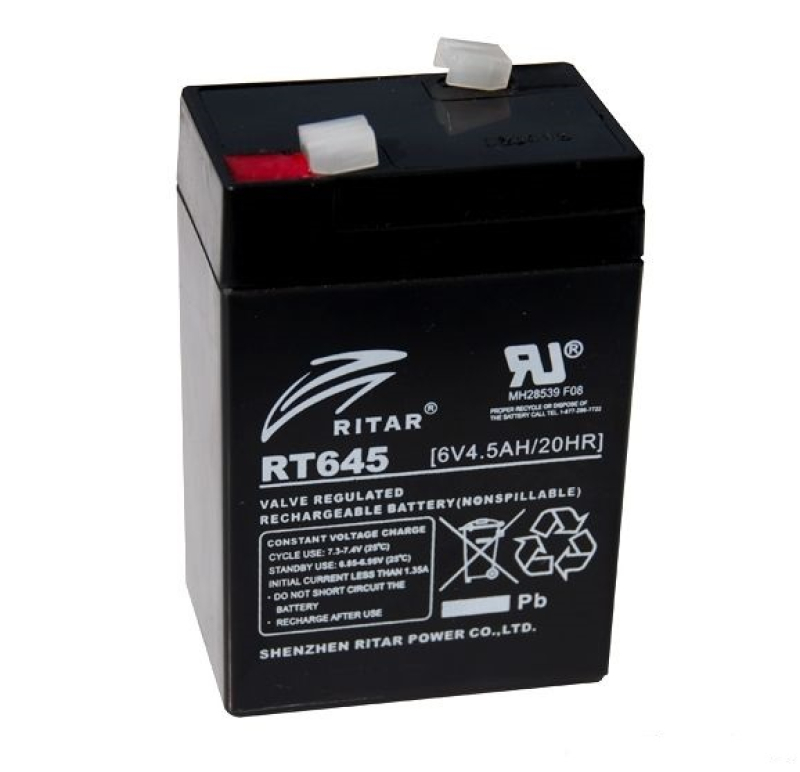 Ritar ólomakkumulátor 6 V, 4,5 Ah (RT 645)