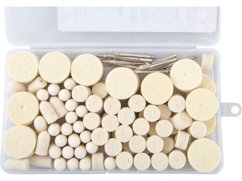 Extol Craft mini polírozó klt. 3,2 mm befogás, 120 db, 3 féle fejforma, filc (903760)