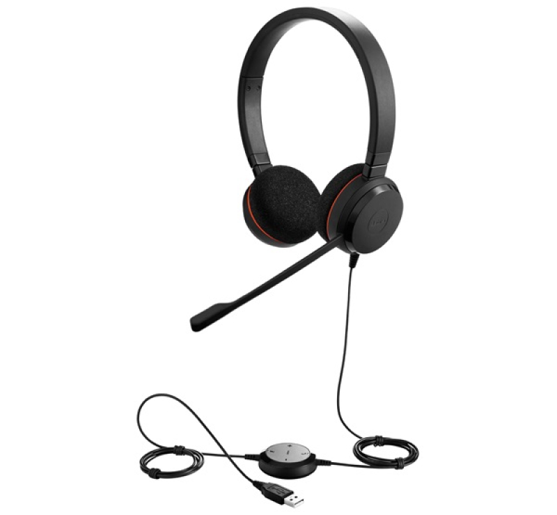 Jabra Evolve 20 UC fejhallgató SZTEREO (mikrofon, USB csatlakozó, zajszűrő + hívásvezérlő egység) FE