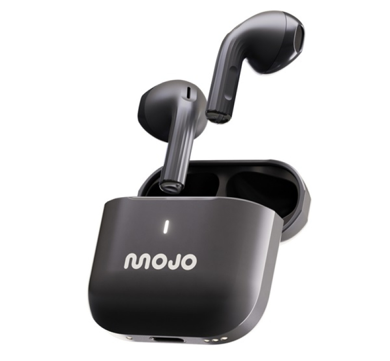 Mojo BLAZE STEEL bluetooth fülhallgató SZTEREO (v5.4, TWS, mikrofon + fém töltőtok) SÖTÉTSZÜRKE