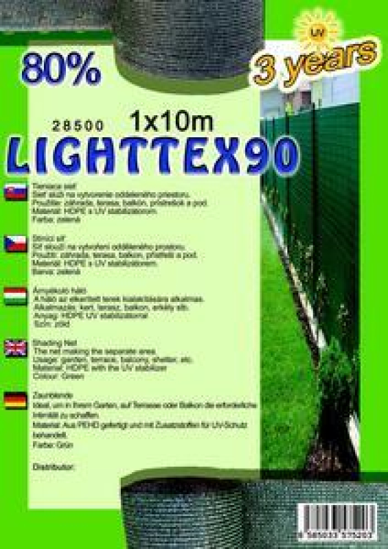 LightTex árnyékoló háló 1x10m 80%, zöld (15976)