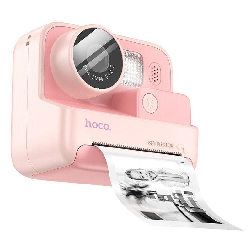 HOCO digitális gyerek kamera nyomtatóval, DV200, rózsaszín