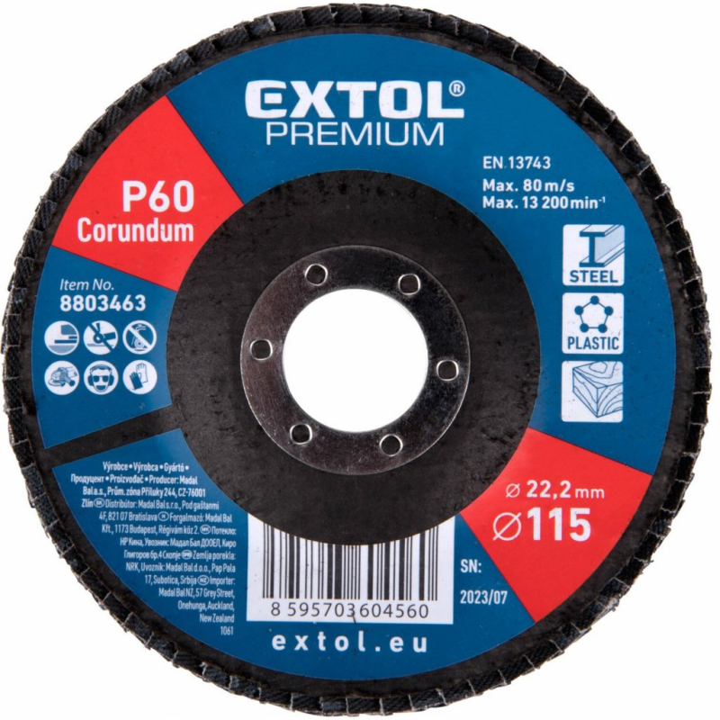 Extol Premium lamellás csiszoló P60, 115x22mm (8803463)