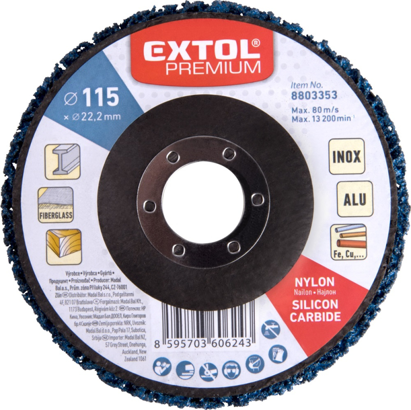 Extol csiszolókorong sarokcsiszolóhoz 115mm x 14mm (8803353)