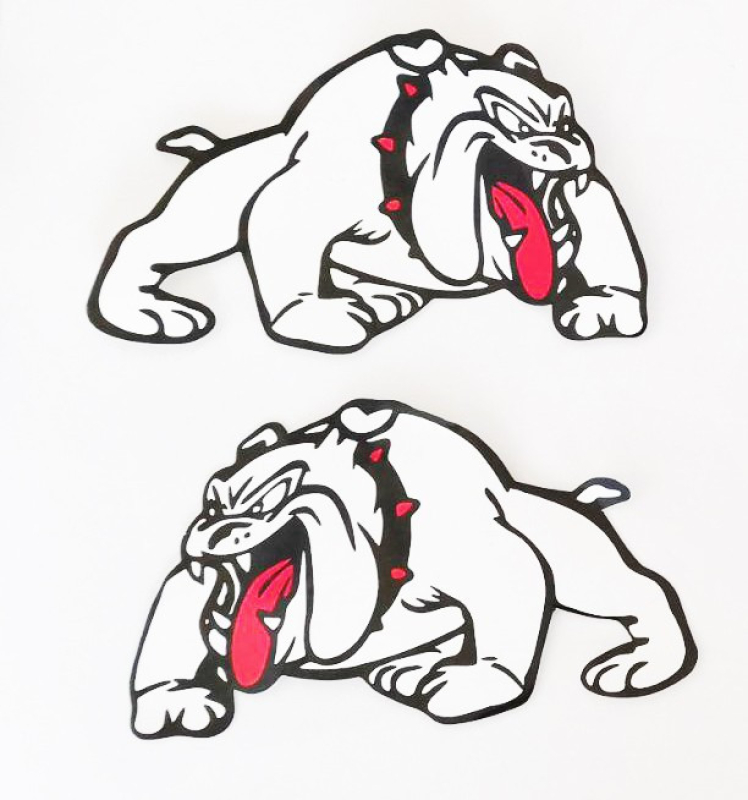 SPIKE BULL DOG matrica 2dbos L-méret White