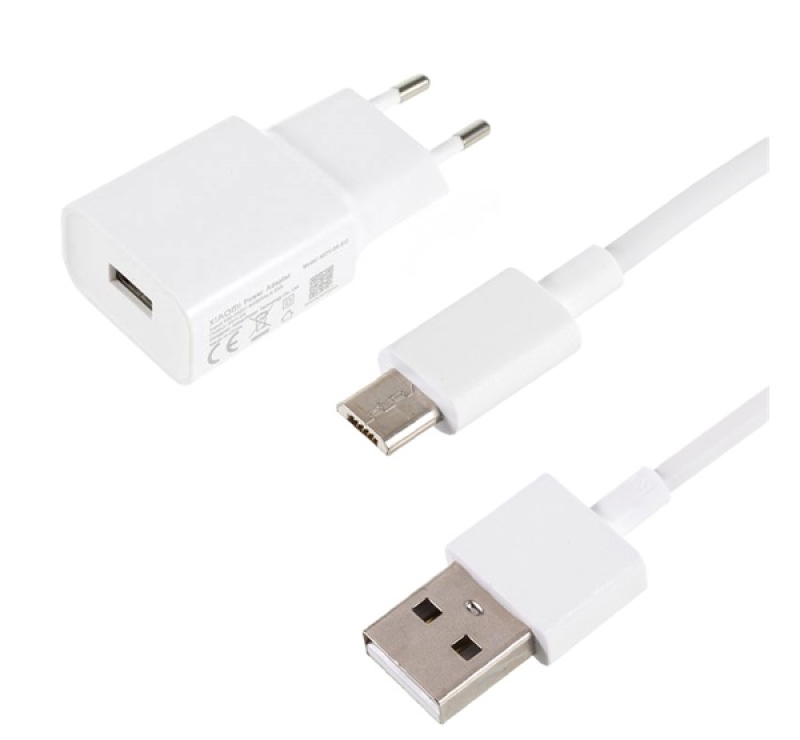 Xiaomi hálózati töltő USB aljzat (10W, gyorstöltő + microUSB kábel) FEHÉR