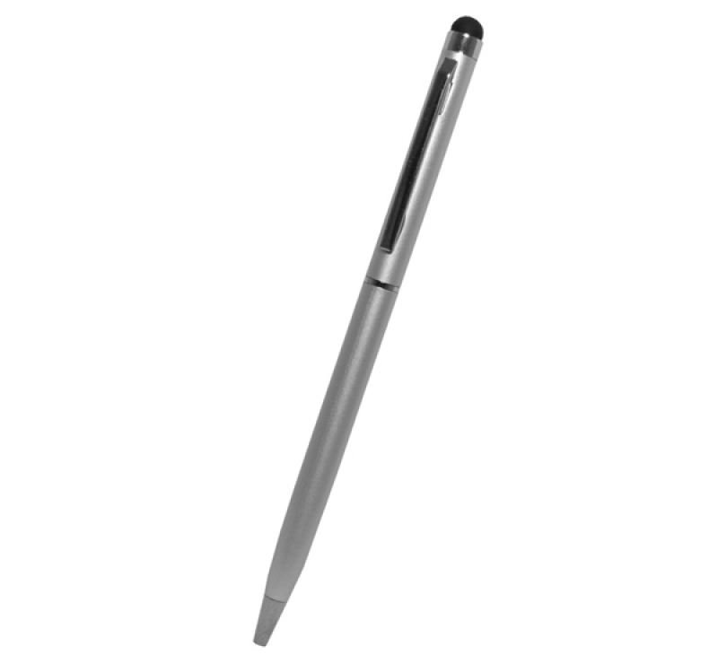 Érintő ceruza 2in1 (univerzális, kapacitív, toll érintőceruza, 13cm) EZÜSTGP-29531
