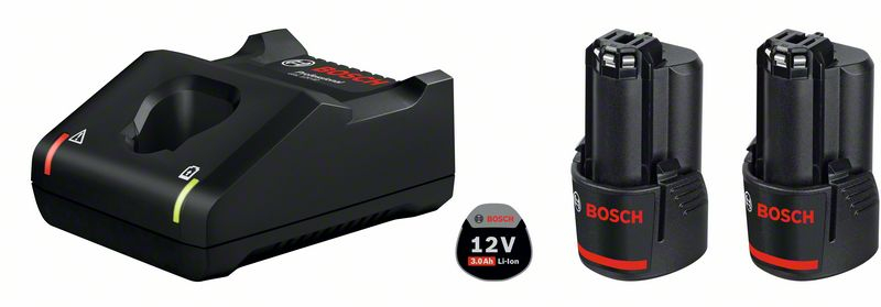 Bosch akkumulátor szett, 2 x GBA 12V 3.0Ah + GAL 12V-40 (1600A019RD)