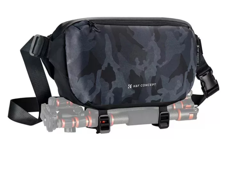 K&F Concept Alpha Sling 10L, fotós oldaltáska, fekete szürke, terepminta, camouflage (KF-13-157V4)